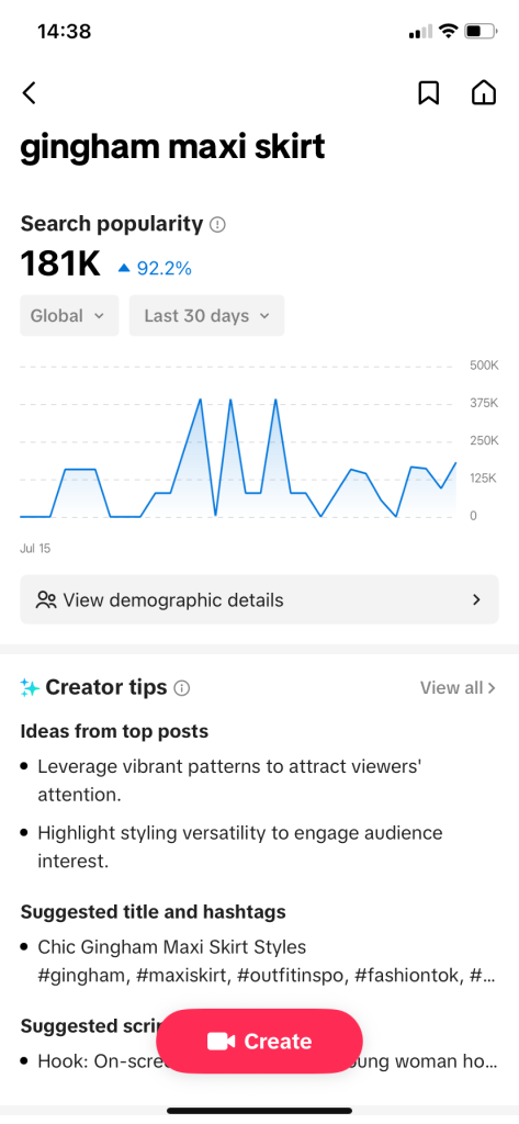 TikTok creator search insights for fashion search